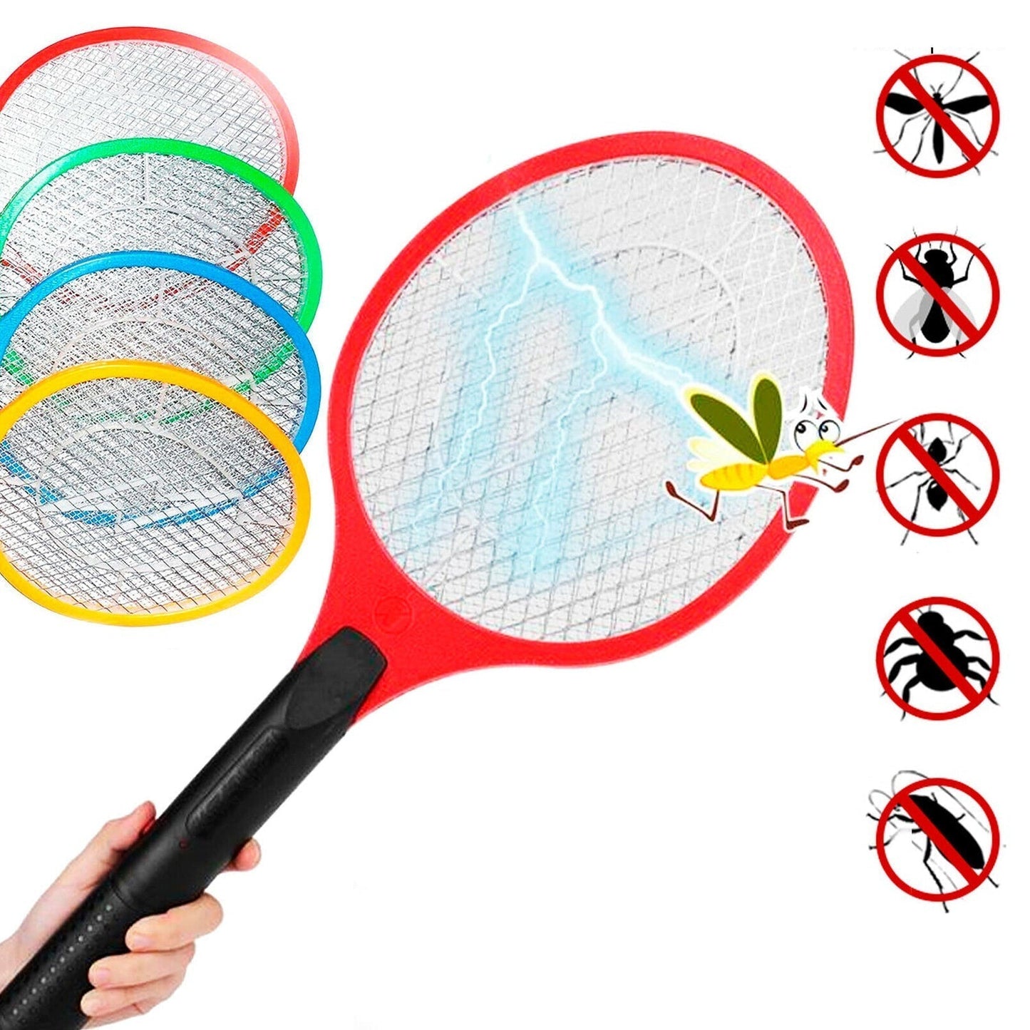 Rechargeable Mosquito Killer Racket – Handheld Electric Fly Swatter with Cable (Quality Assured, with cable)