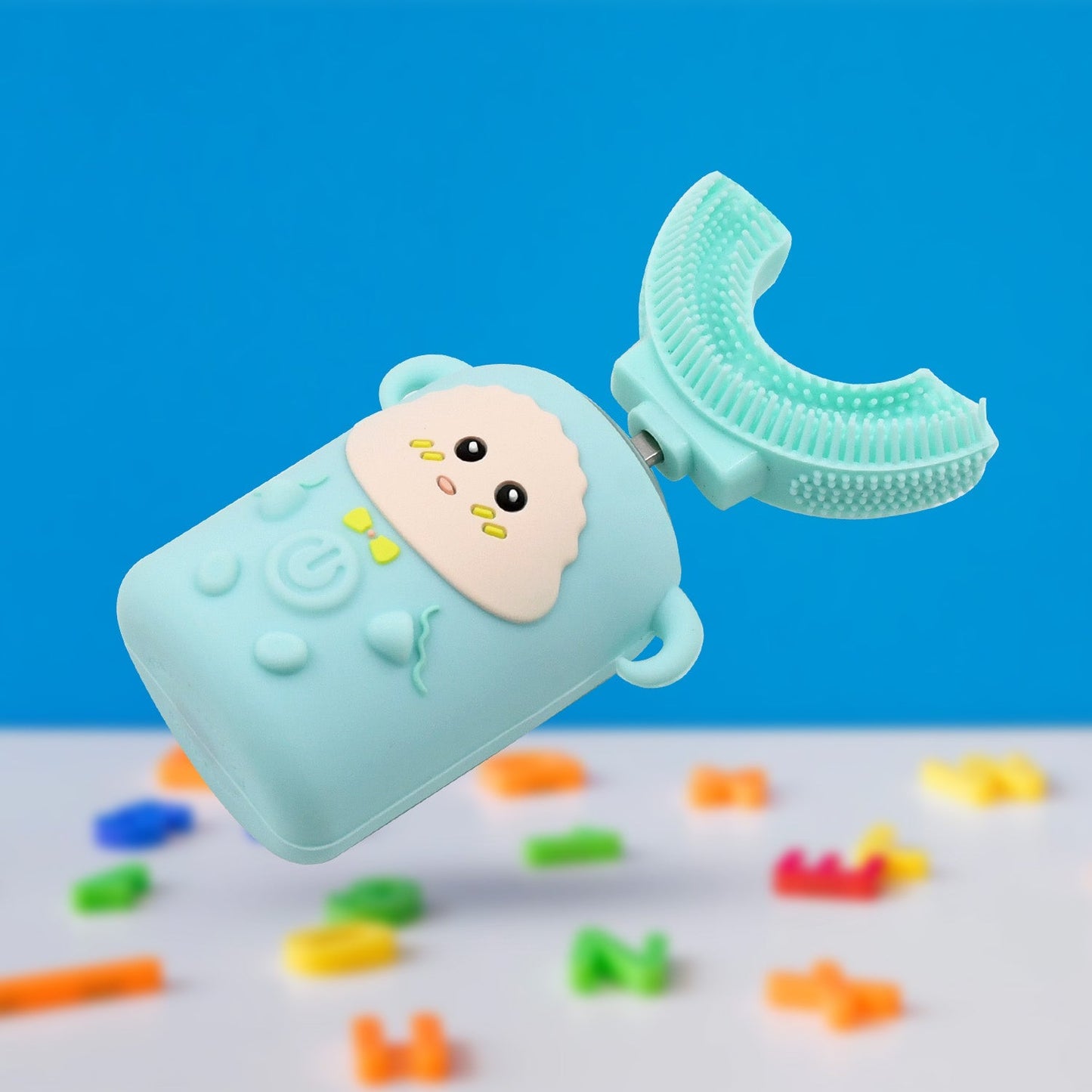 Electric Toothbrush With Light & Music, Kids U-Shaped 360° USB Rechargeable Plastic Automatic Toothbrush Portable Adjustable Cleaning Whitening Toothbrush with USB Charging Function Plastic + ABS for Kids