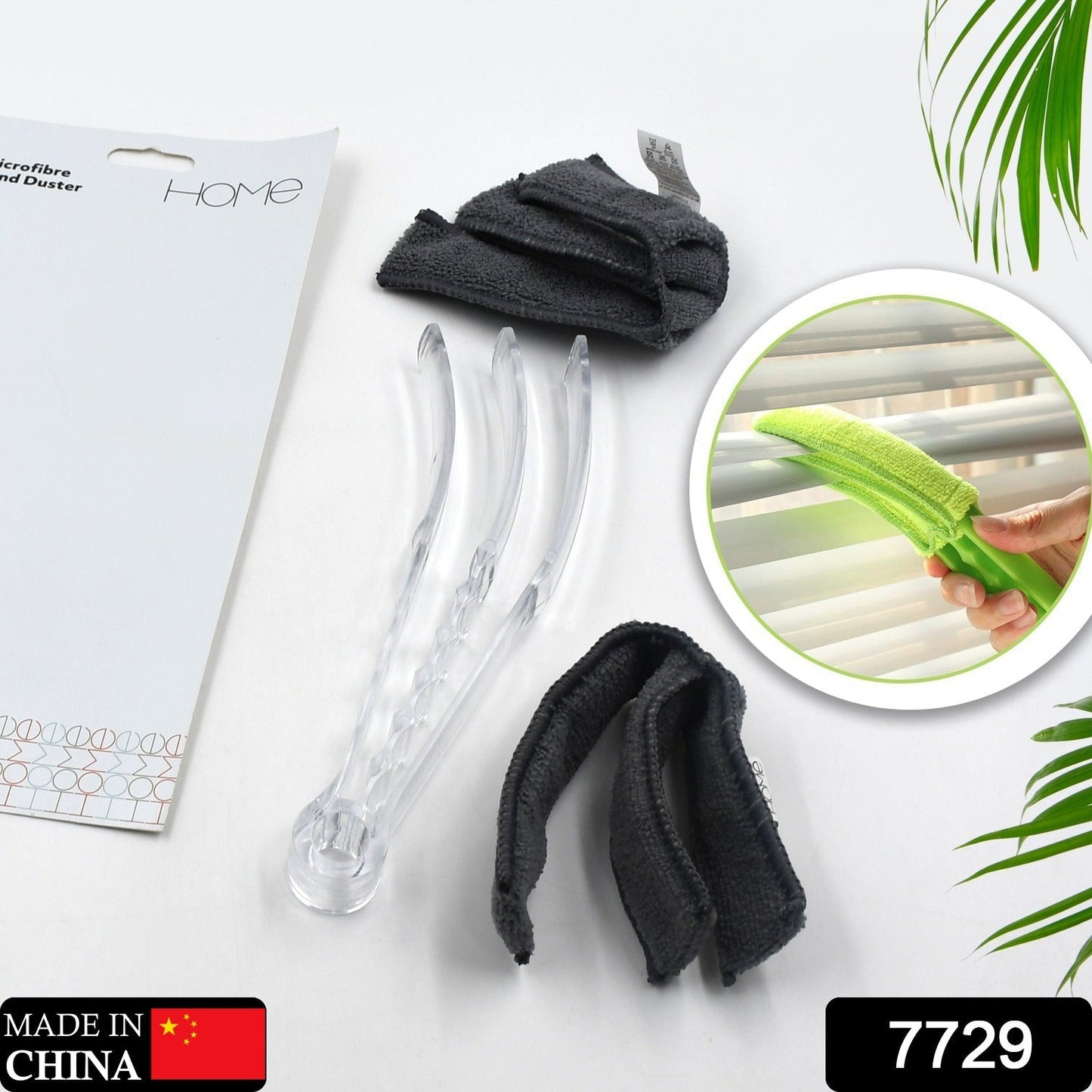 Window Blind Cleaner Brush with Microfiber Sleeves – Dusting Tool for Shutters & AC (1 Pc)