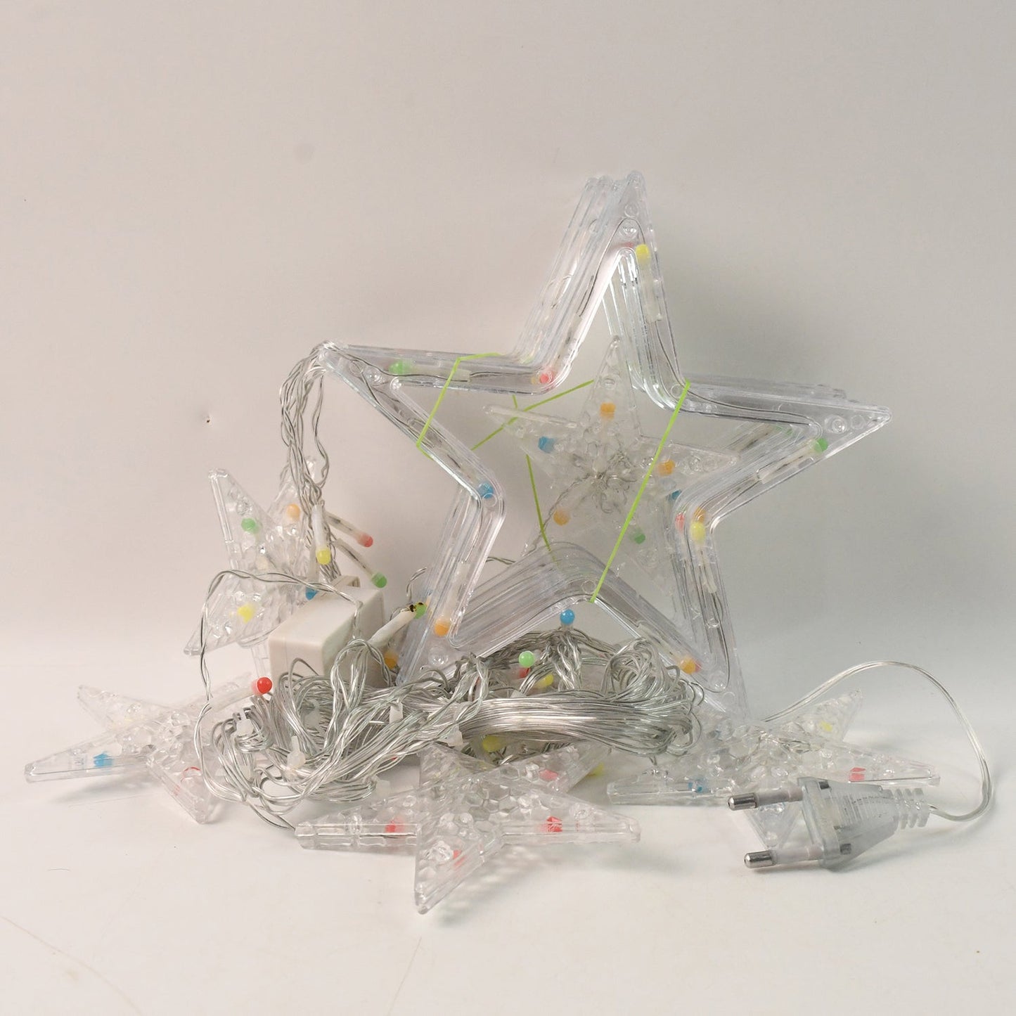 12 Stars LED Curtain String Lights with 8 Flashing Modes for Home Decoration, Diwali & Wedding LED Christmas Light Indoor and Outdoor Light ,Festival Decoration (Multicolor / With Box)