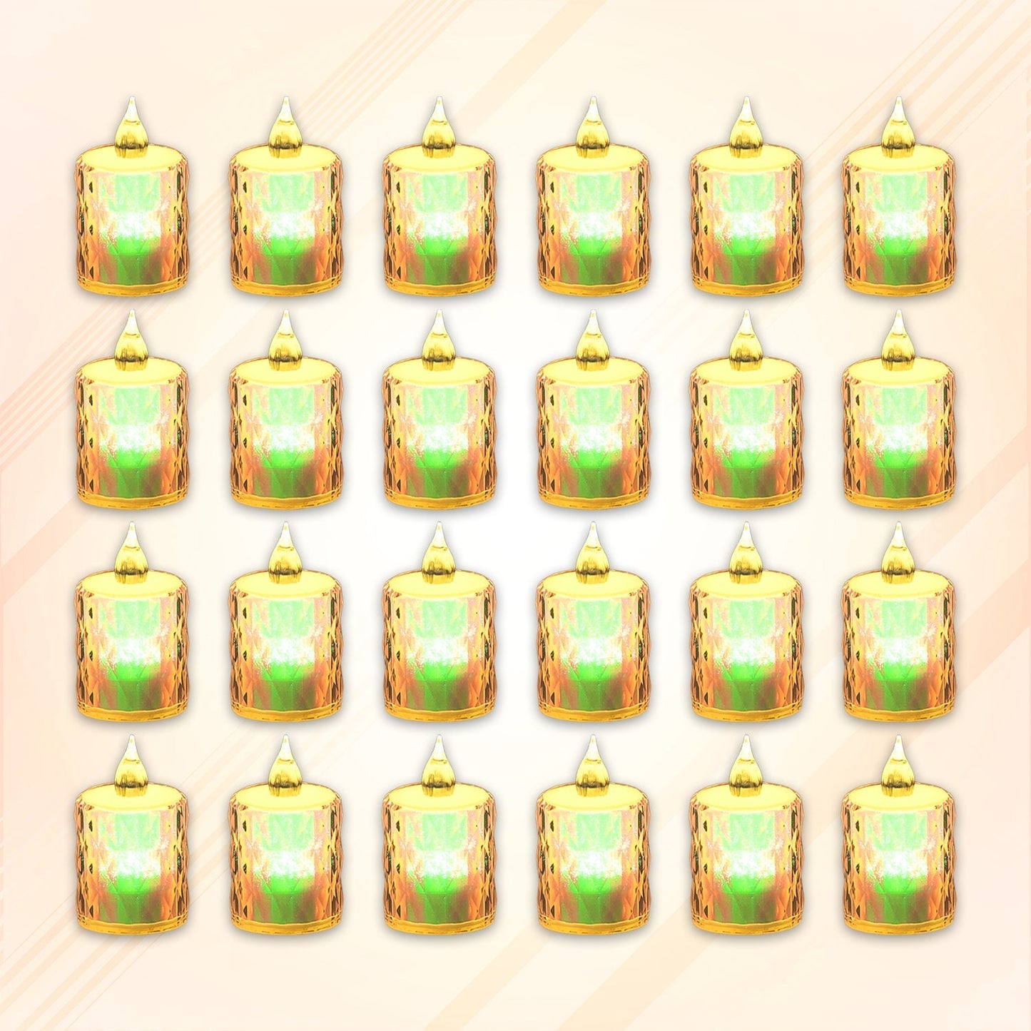 24 Pc Flameless and Smokeless Decorative Melting Candles LED Tea Light Candle Flickering Electronic Candle, Diwali