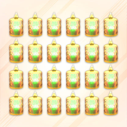 24 Pc Flameless and Smokeless Decorative Melting Candles LED Tea Light Candle Flickering Electronic Candle, Diwali