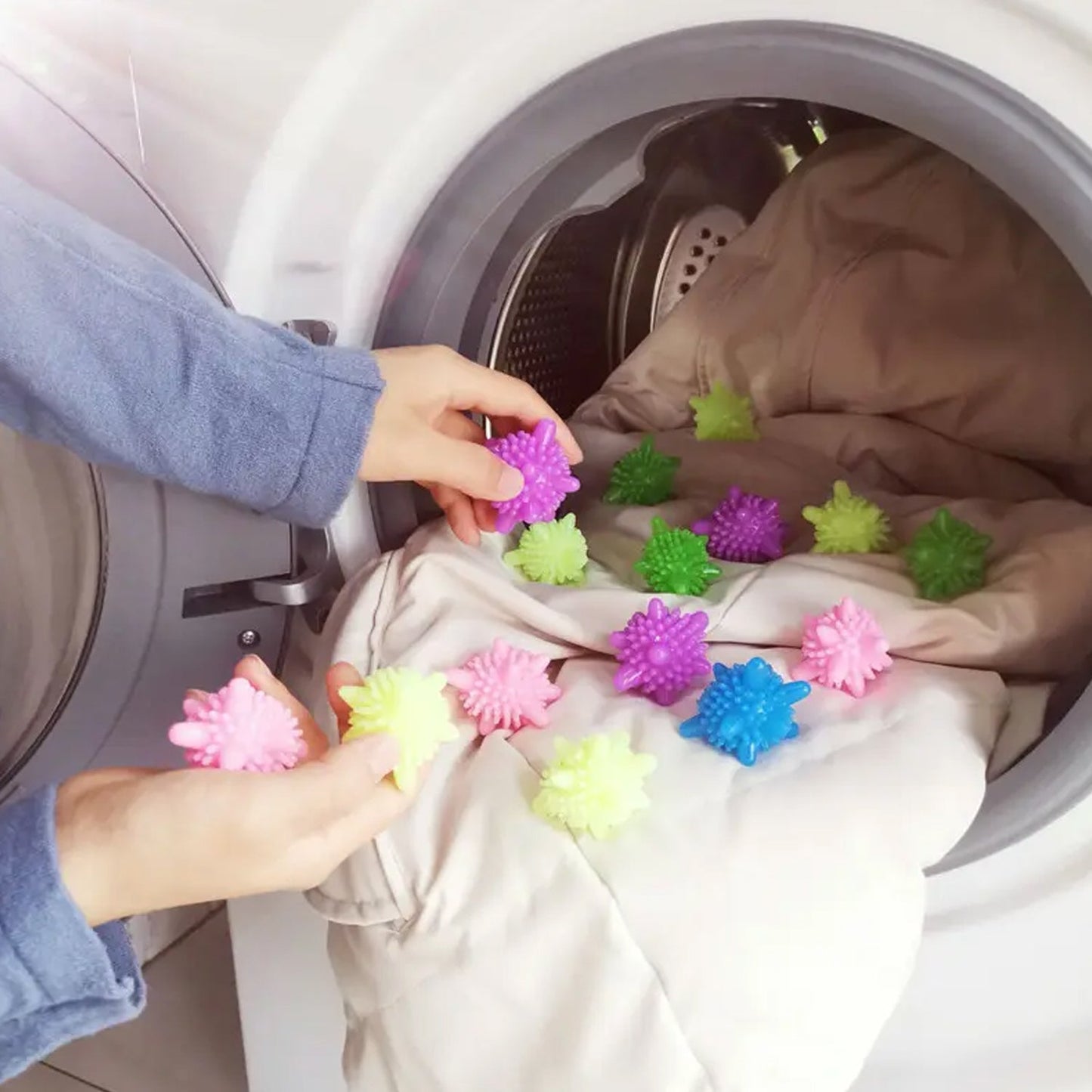 Soft Star Laundry Dryer Balls – 10-Piece Multi-Color Clothes Softener