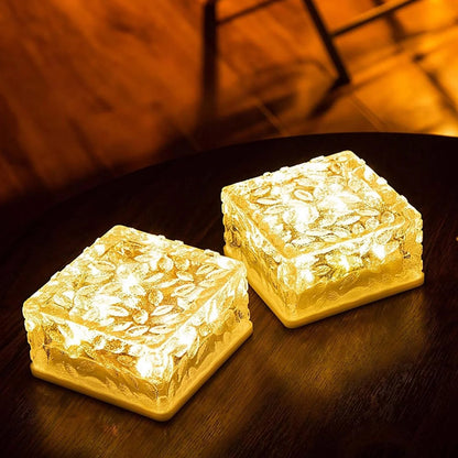 Solar Ice Cube Garden Light for Pathways & Christmas Decor