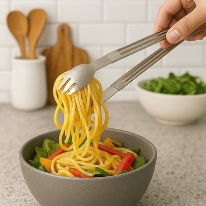 Stainless Steel Multipurpose Serving Tong – 2-in-1 Pasta & Salad Tong (1 Pc)