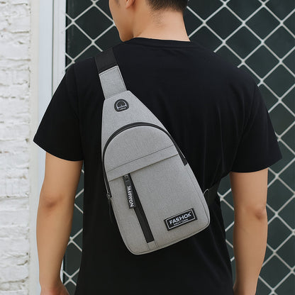 Waterproof Anti Theft Cross-body fanny pack waist bag, Shoulder Bags Chest Men Casual fashion USB Charging earphone hook Sling Travel Bag (1 Pc)