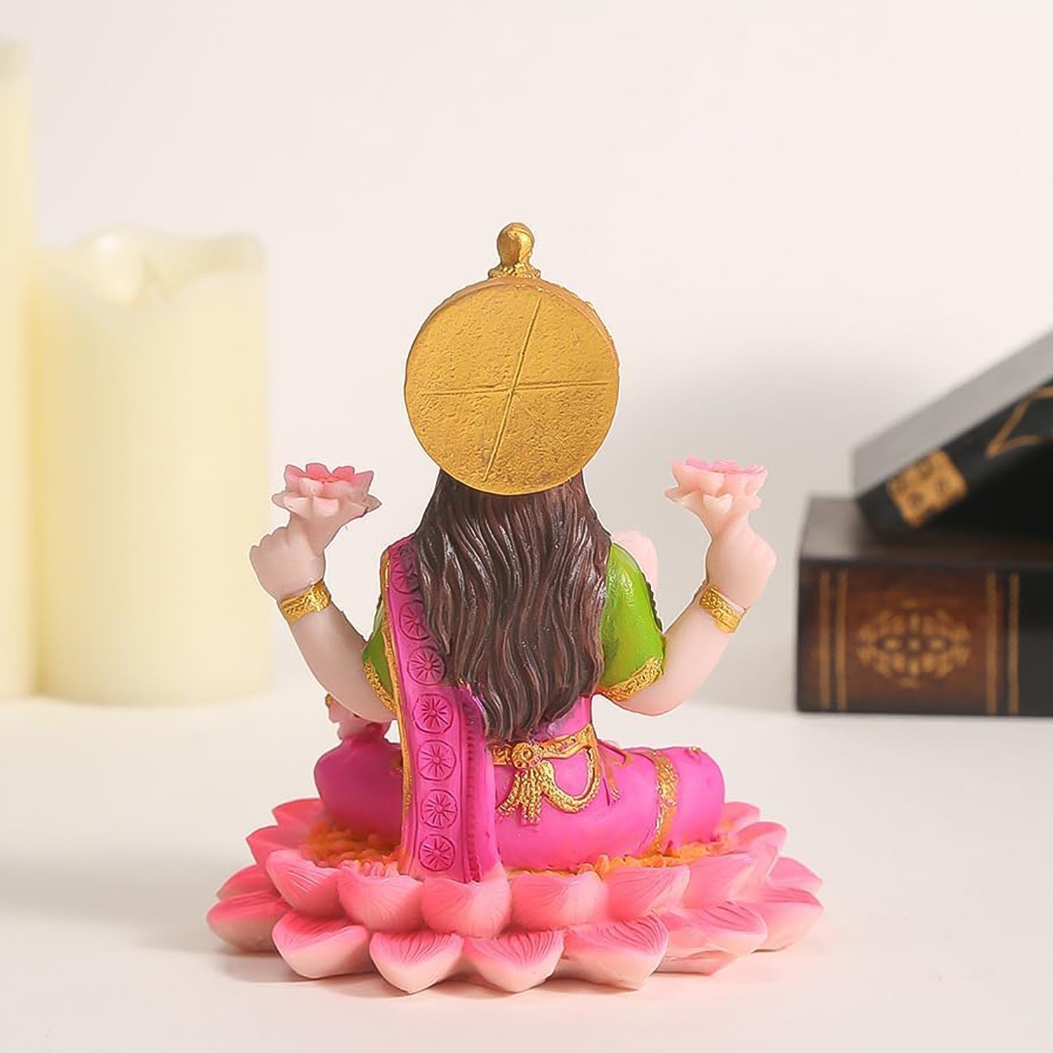 Artistic Lakshmi Idol Sitting on Lotus 