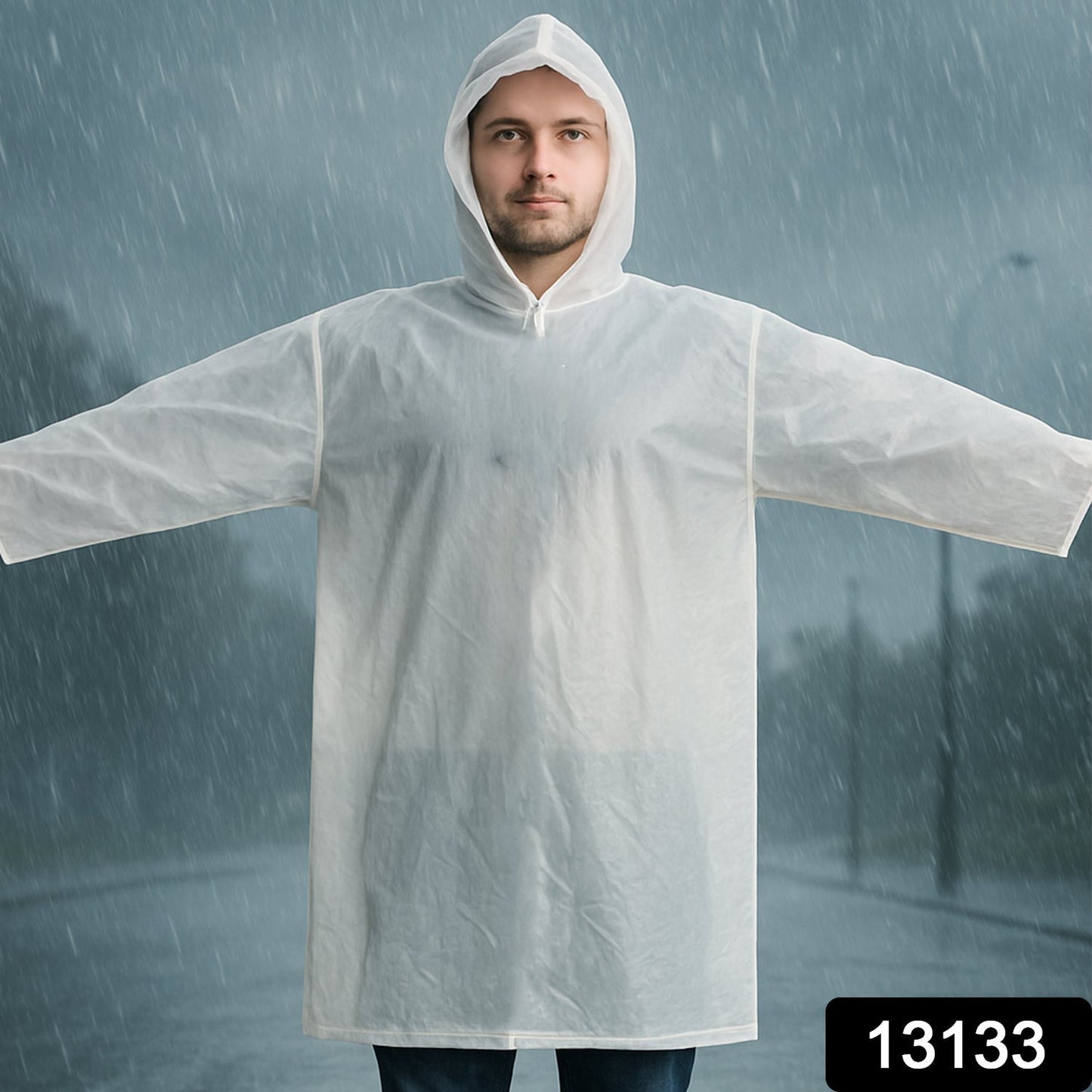 Raincoat Protect Body Arms Legs, Waterproof Reusable Rain Suit for Outdoor Accessory (1pc)