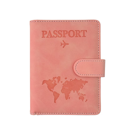Elegant World Map Print Travel Passport Wallet
